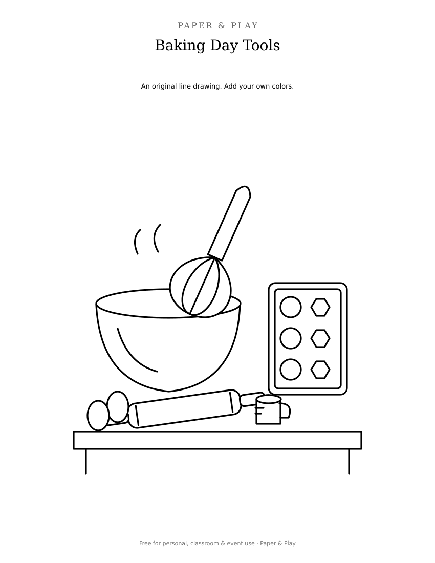 Baking Day Tools printable preview