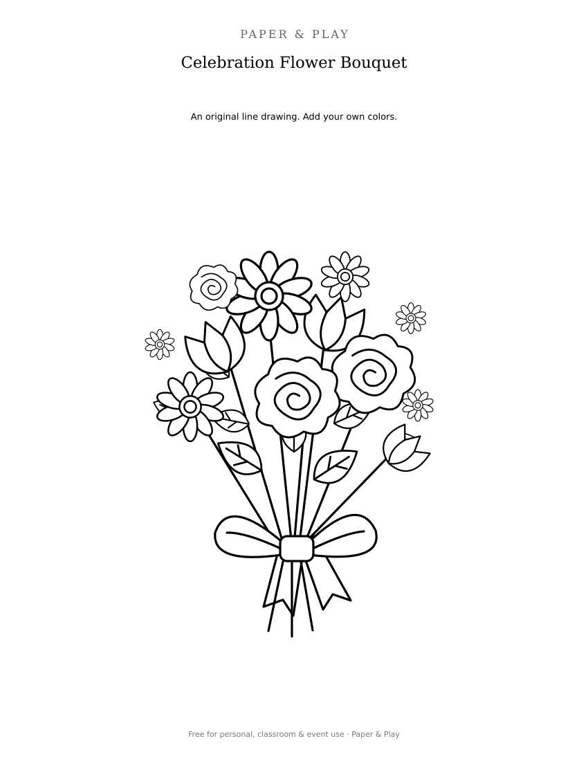 Celebration Flower Bouquet printable preview