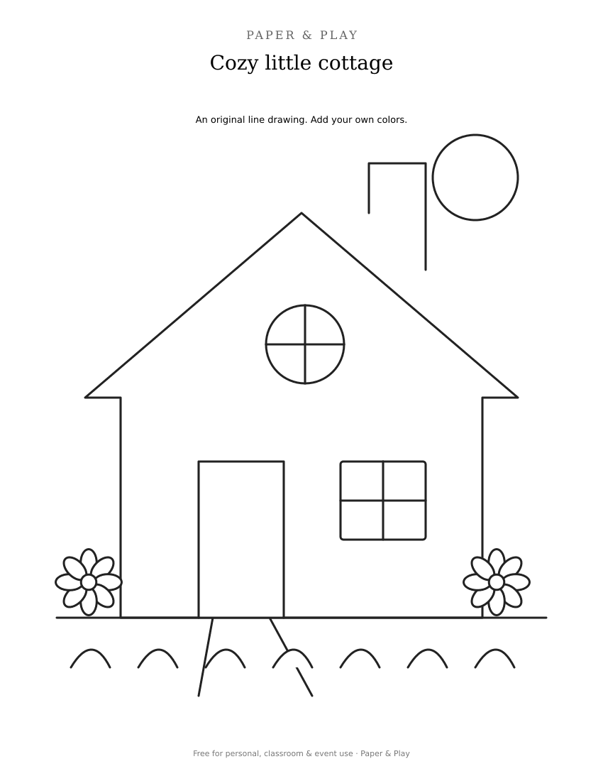 Cozy little cottage printable preview
