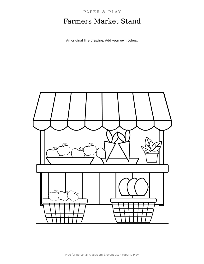 Farmers Market Stand printable preview