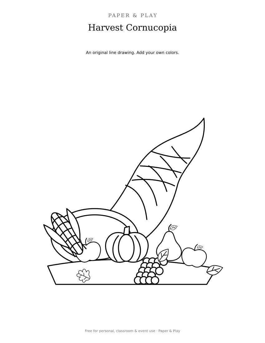 Harvest Cornucopia printable preview