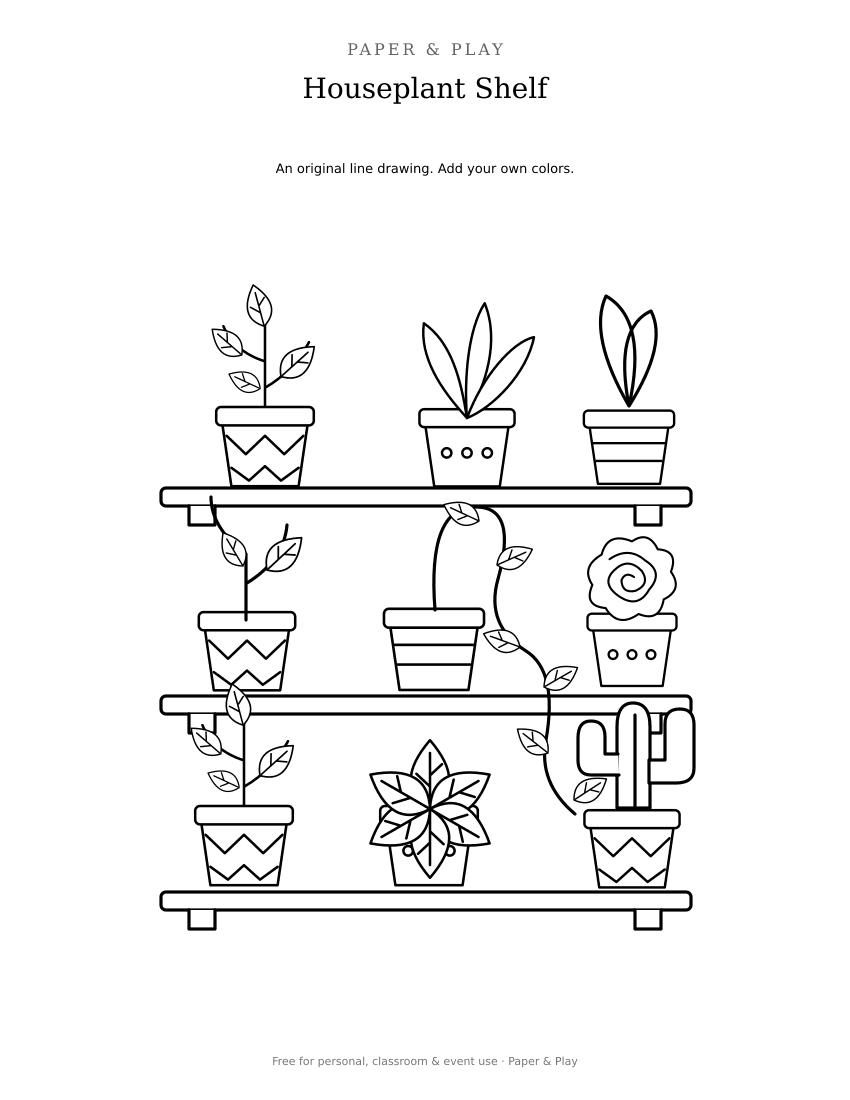 Houseplant Shelf printable preview