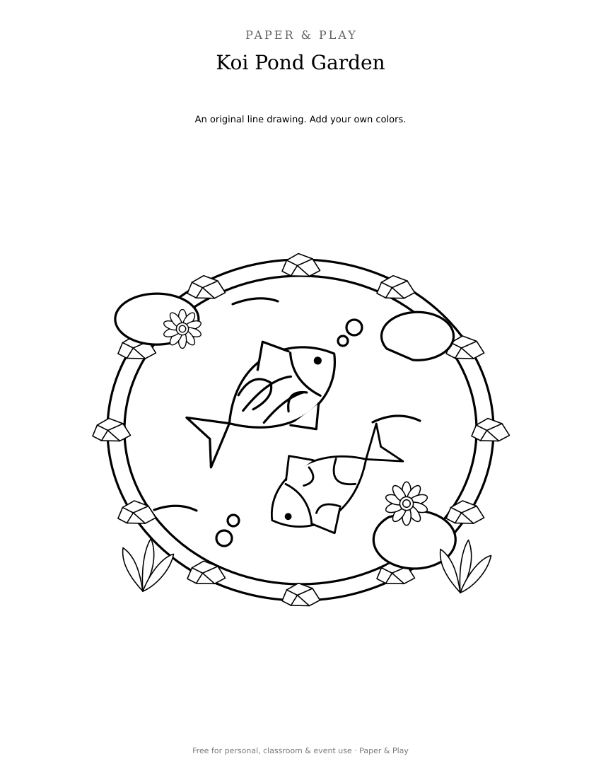 Koi Pond Garden printable preview