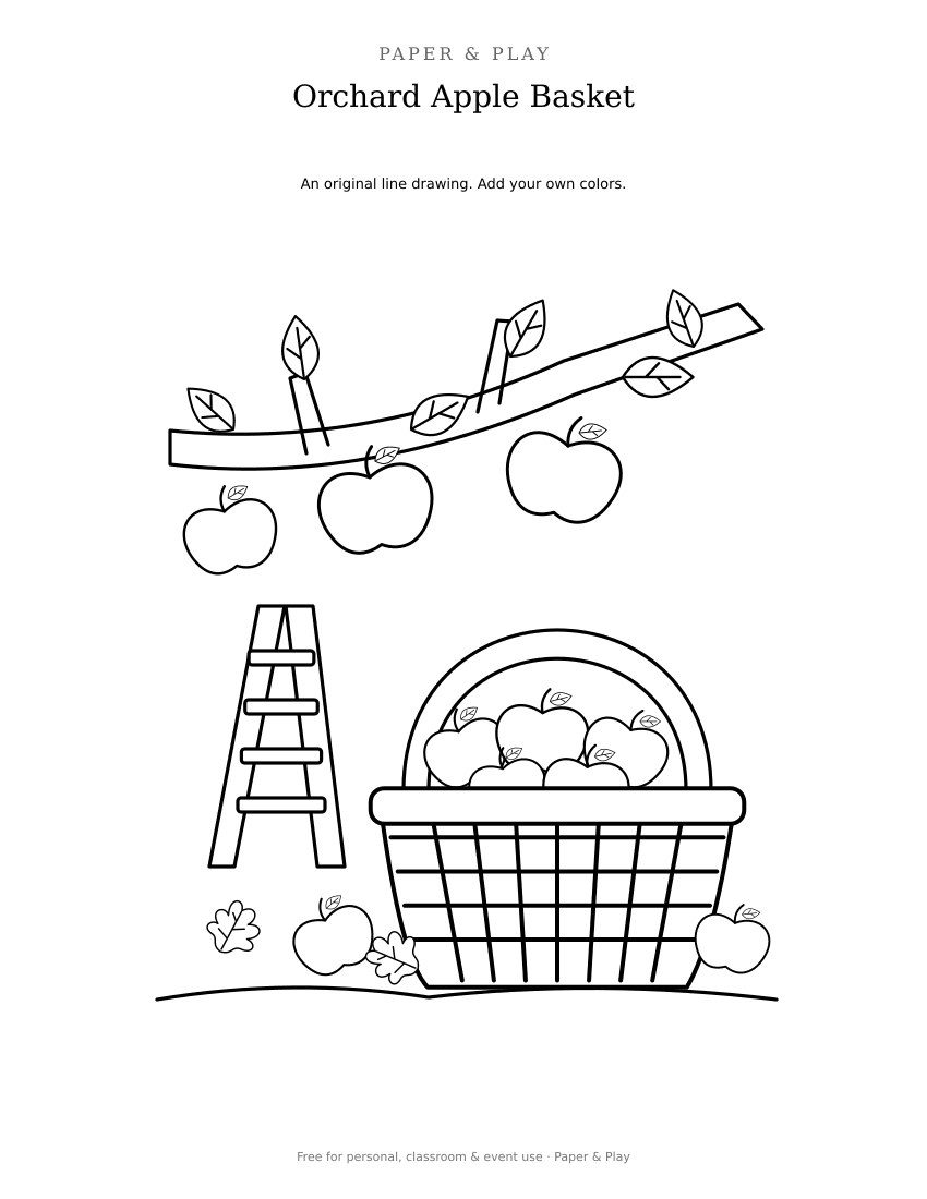Orchard Apple Basket printable preview