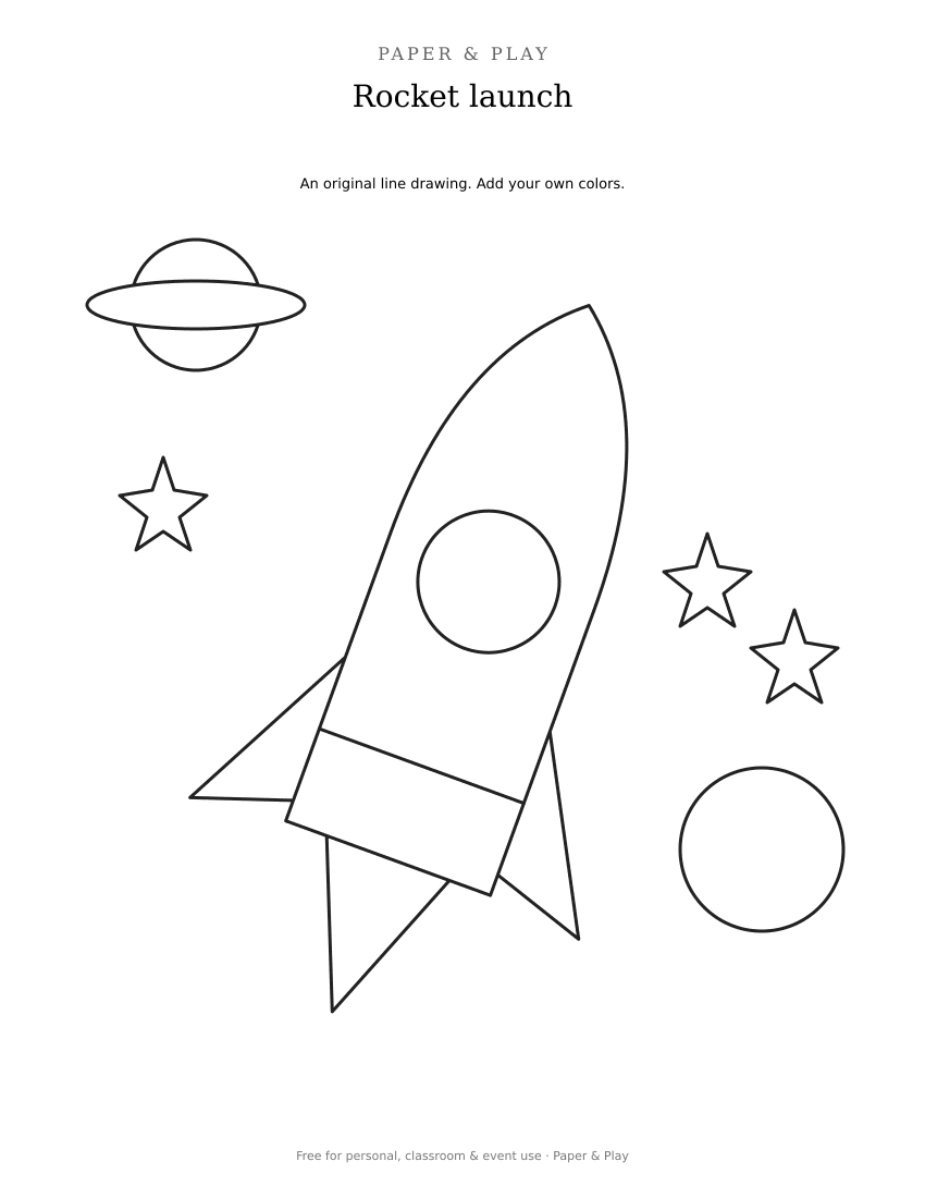 Rocket launch printable preview