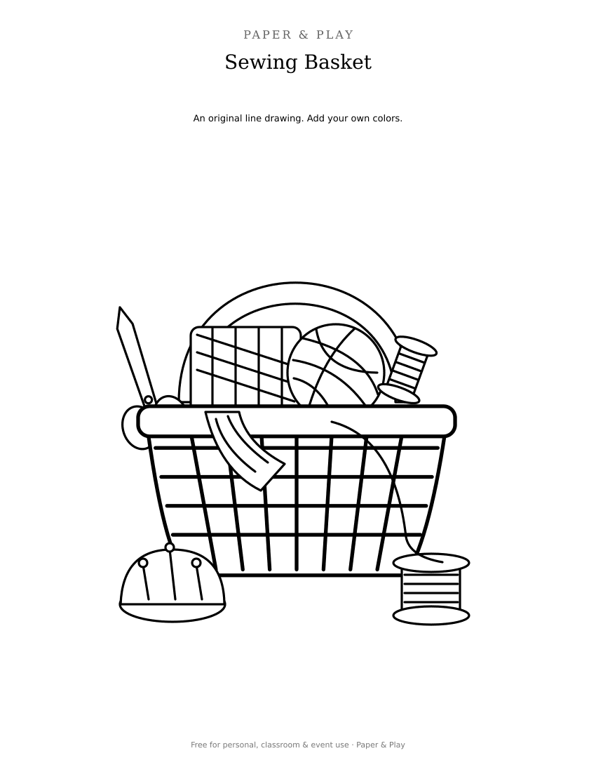 Sewing Basket printable preview