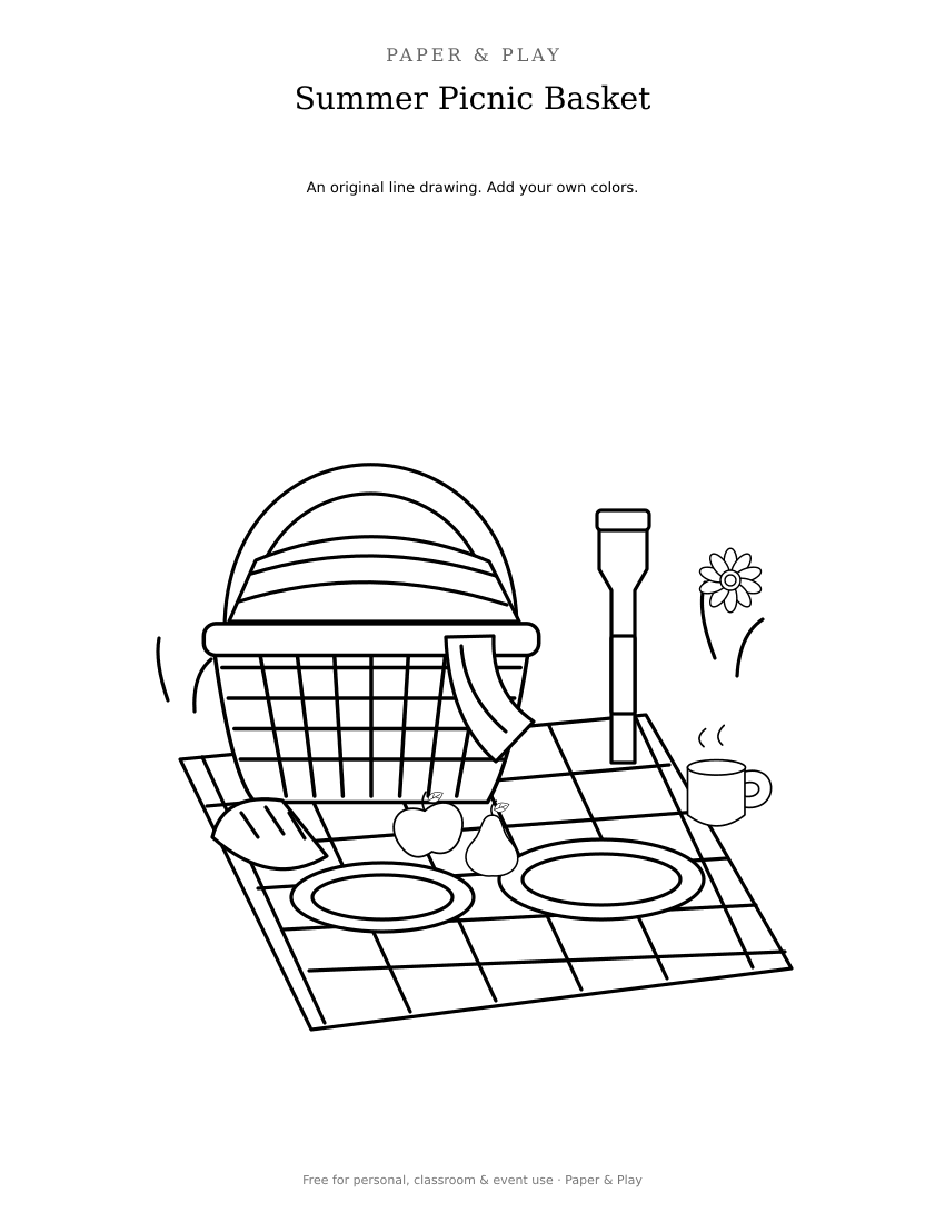 Summer Picnic Basket printable preview
