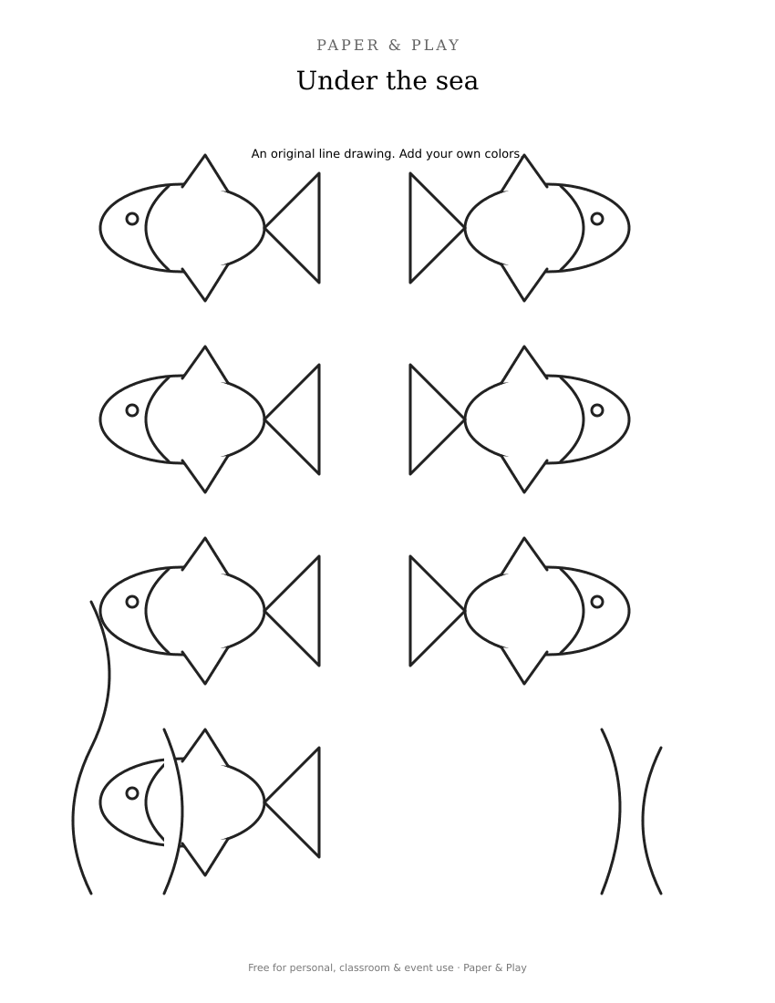 Under the sea printable preview