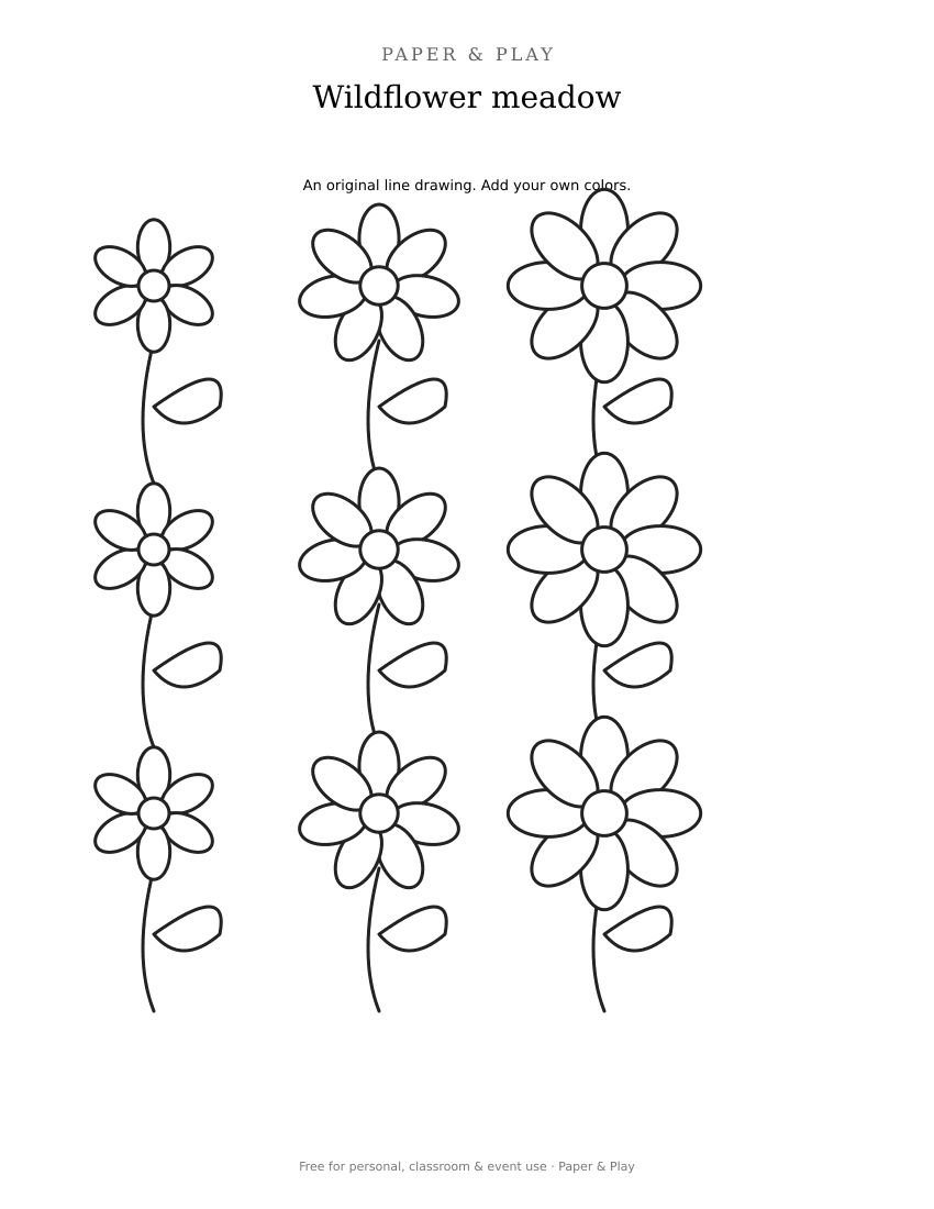 Wildflower meadow printable preview